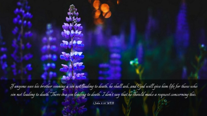 Picture 03 - 1 John 5:16 WEB Desktop Wallpaper - If anyone sees his brother sinning a sin not - Desktop Bible Verse Wallpaper