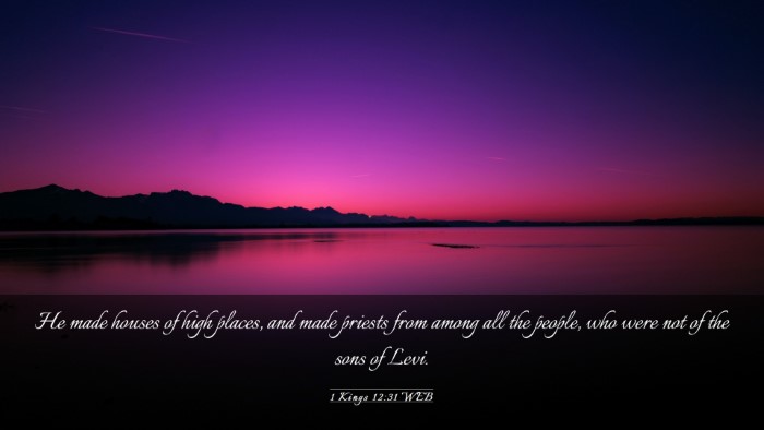 Picture 03 - 1 Kings 12:31 WEB Desktop Wallpaper - He made houses of high places, and made priests - Desktop Bible Verse Wallpaper