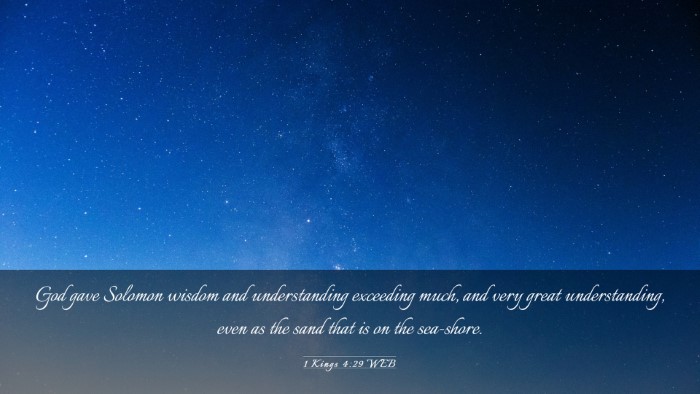 Picture 03 - 1 Kings 4:29 WEB Desktop Wallpaper - God gave Solomon wisdom and understanding - Desktop Bible Verse Wallpaper