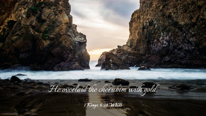 Picture 03 - 1 Kings 6:28 WEB Desktop Wallpaper - He overlaid the cherubim with - Desktop Bible Verse Wallpaper