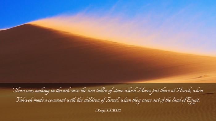 Picture 03 - 1 Kings 8:9 WEB Desktop Wallpaper - There was nothing in the ark save the two tables - Desktop Bible Verse Wallpaper