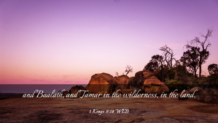 Picture 03 - 1 Kings 9:18 WEB Desktop Wallpaper - and Baalath, and Tamar in the wilderness, in the - Desktop Bible Verse Wallpaper