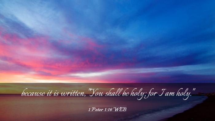 Picture 03 - 1 Peter 1:16 WEB Desktop Wallpaper - because it is written, 