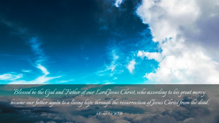 Picture 03 - 1 Peter 1:3 WEB Desktop Wallpaper - Blessed be the God and Father of our Lord Jesus - Desktop Bible Verse Wallpaper