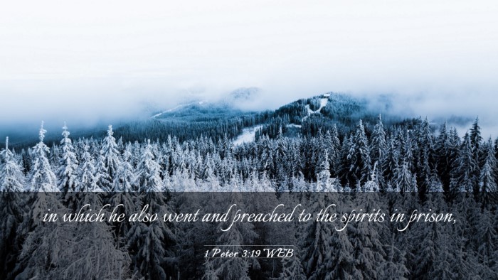 Picture 03 - 1 Peter 3:19 WEB Desktop Wallpaper - in which he also went and preached to the spirits - Desktop Bible Verse Wallpaper
