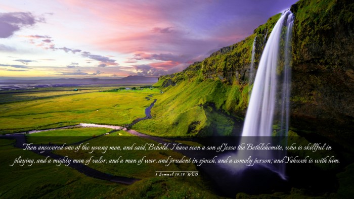 Picture 03 - 1 Samuel 16:18 WEB Desktop Wallpaper - Then answered one of the young men, and said, - Desktop Bible Verse Wallpaper