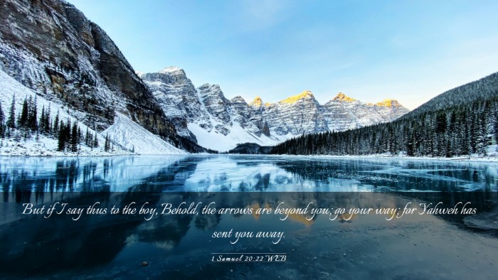 Picture 03 - 1 Samuel 20:22 WEB Desktop Wallpaper - But if I say thus to the boy, Behold, the arrows - Desktop Bible Verse Wallpaper