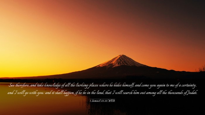 Picture 03 - 1 Samuel 23:23 WEB Desktop Wallpaper - See therefore, and take knowledge of all the - Desktop Bible Verse Wallpaper