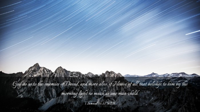 Picture 03 - 1 Samuel 25:22 WEB Desktop Wallpaper - God do so to the enemies of David, and more also, - Desktop Bible Verse Wallpaper