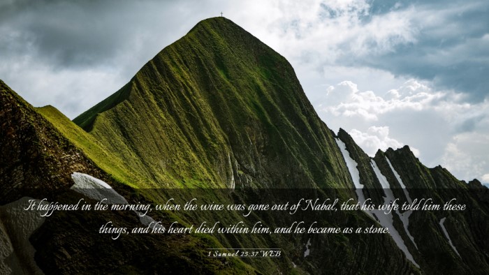 Picture 03 - 1 Samuel 25:37 WEB Desktop Wallpaper - It happened in the morning, when the wine was - Desktop Bible Verse Wallpaper