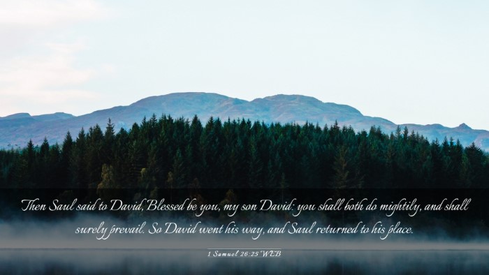 Picture 03 - 1 Samuel 26:25 WEB Desktop Wallpaper - Then Saul said to David, Blessed be you, my son - Desktop Bible Verse Wallpaper