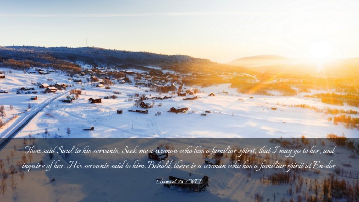 Picture 03 - 1 Samuel 28:7 WEB Desktop Wallpaper - Then said Saul to his servants, Seek me a woman - Desktop Bible Verse Wallpaper