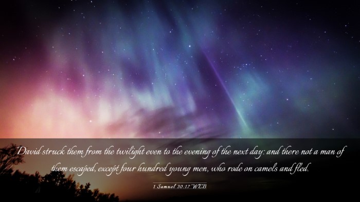 Picture 03 - 1 Samuel 30:17 WEB Desktop Wallpaper - David struck them from the twilight even to the - Desktop Bible Verse Wallpaper