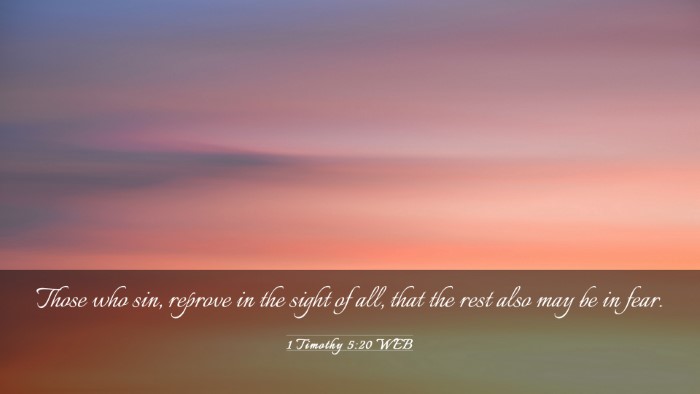 Picture 03 - 1 Timothy 5:20 WEB Desktop Wallpaper - Those who sin, reprove in the sight of all, that - Desktop Bible Verse Wallpaper