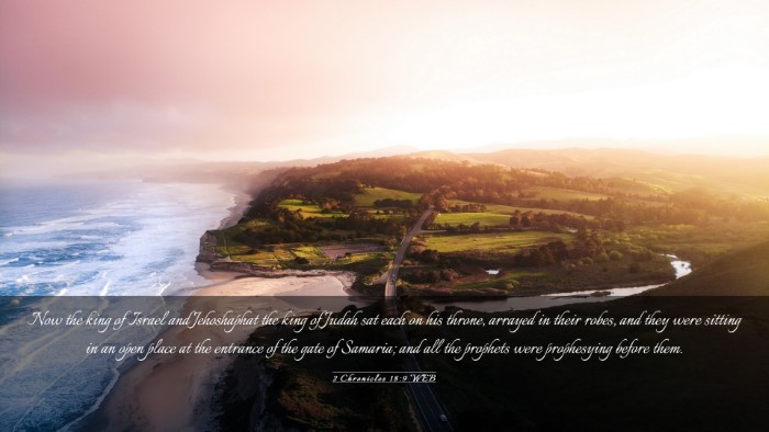 Picture 03 - 2 Chronicles 18:9 WEB Desktop Wallpaper - Now the king of Israel and Jehoshaphat the king - Desktop Bible Verse Wallpaper