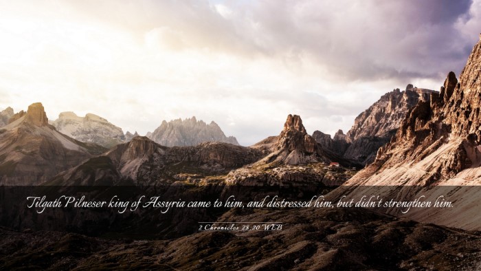 Picture 03 - 2 Chronicles 28:20 WEB Desktop Wallpaper - Tilgath Pilneser king of Assyria came to him, and - Desktop Bible Verse Wallpaper