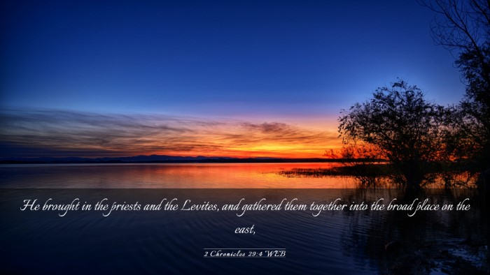 Picture 03 - 2 Chronicles 29:4 WEB Desktop Wallpaper - He brought in the priests and the Levites, and - Desktop Bible Verse Wallpaper