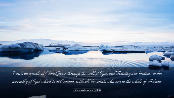 Picture 03 - 2 Corinthians 1:1 WEB Desktop Wallpaper - Paul, an apostle of Christ Jesus through the will - Desktop Bible Verse Wallpaper