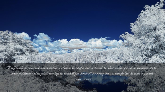 Picture 03 - 2 Kings 12:9 WEB Desktop Wallpaper - But Jehoiada the priest took a chest, and bored a - Desktop Bible Verse Wallpaper