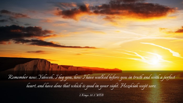 Picture 03 - 2 Kings 20:3 WEB Desktop Wallpaper - Remember now, Yahweh, I beg you, how I have - Desktop Bible Verse Wallpaper