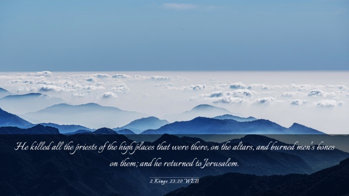 Picture 03 - 2 Kings 23:20 WEB Desktop Wallpaper - He killed all the priests of the high places that - Desktop Bible Verse Wallpaper