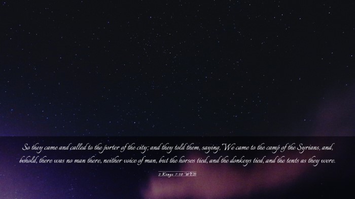 Picture 03 - 2 Kings 7:10 WEB Desktop Wallpaper - So they came and called to the porter of the - Desktop Bible Verse Wallpaper