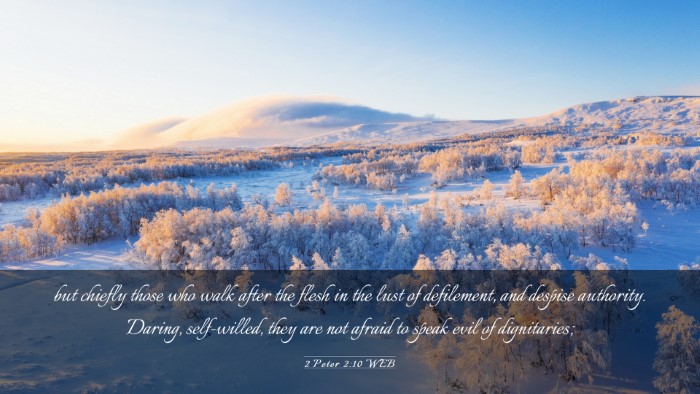 Picture 03 - 2 Peter 2:10 WEB Desktop Wallpaper - but chiefly those who walk after the flesh in the - Desktop Bible Verse Wallpaper