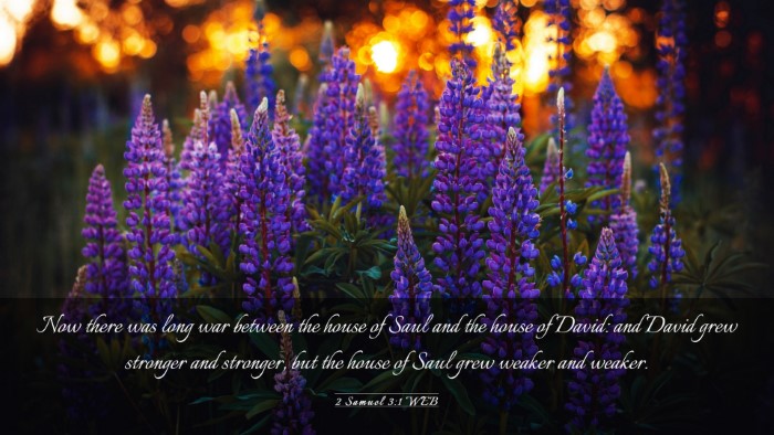 Picture 03 - 2 Samuel 3:1 WEB Desktop Wallpaper - Now there was long war between the house of Saul - Desktop Bible Verse Wallpaper