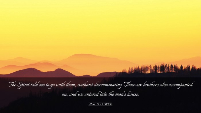 Picture 03 - Acts 11:12 WEB Desktop Wallpaper - The Spirit told me to go with them, without - Desktop Bible Verse Wallpaper