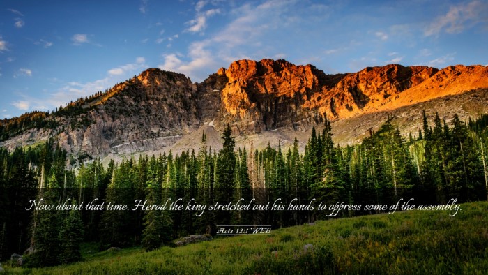 Picture 03 - Acts 12:1 WEB Desktop Wallpaper - Now about that time, Herod the king stretched out - Desktop Bible Verse Wallpaper