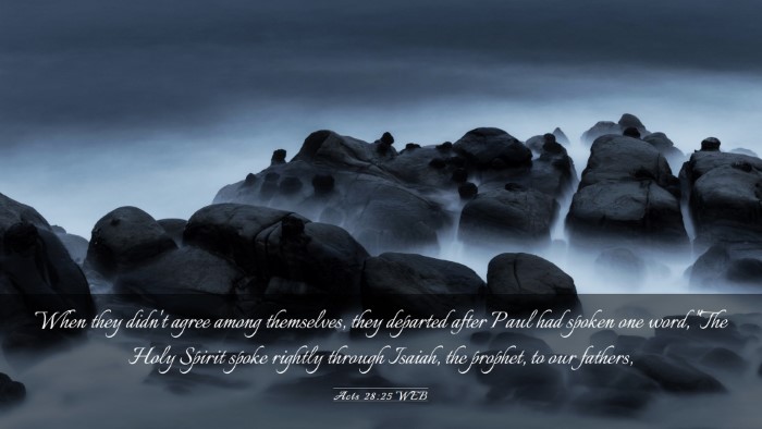 Picture 03 - Acts 28:25 WEB Desktop Wallpaper - When they didn't agree among themselves, they - Desktop Bible Verse Wallpaper