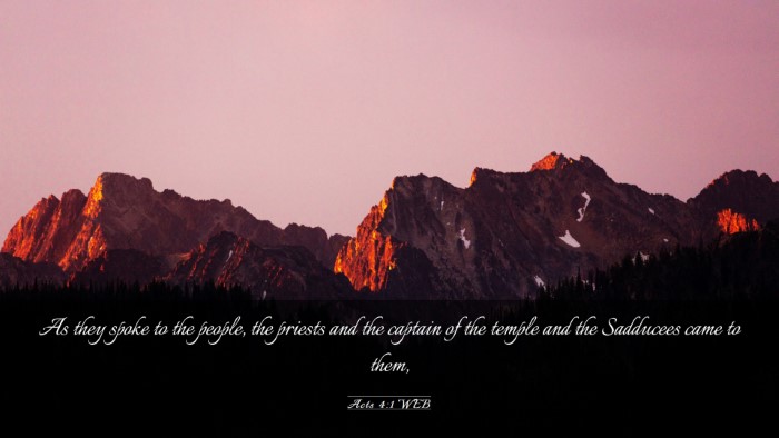 Picture 03 - Acts 4:1 WEB Desktop Wallpaper - As they spoke to the people, the priests and the - Desktop Bible Verse Wallpaper