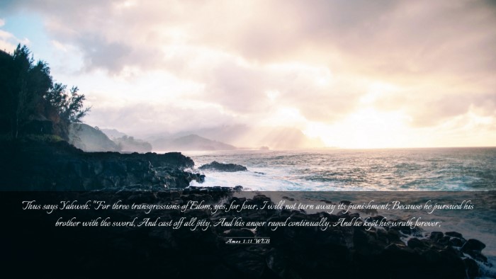Picture 03 - Amos 1:11 WEB Desktop Wallpaper - Thus says Yahweh: 