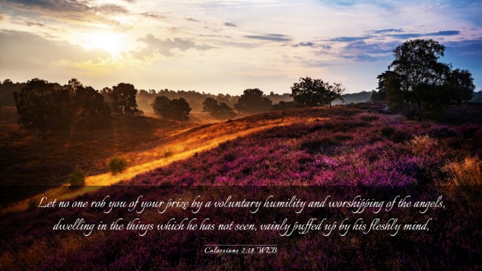 Picture 03 - Colossians 2:18 WEB Desktop Wallpaper - Let no one rob you of your prize by a voluntary - Desktop Bible Verse Wallpaper