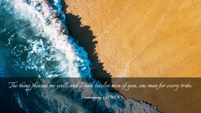 Picture 03 - Deuteronomy 1:23 WEB Desktop Wallpaper - The thing pleased me well; and I took twelve men - Desktop Bible Verse Wallpaper