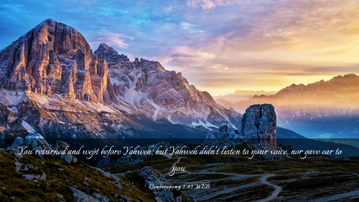 Picture 03 - Deuteronomy 1:45 WEB Desktop Wallpaper - You returned and wept before Yahweh; but Yahweh - Desktop Bible Verse Wallpaper