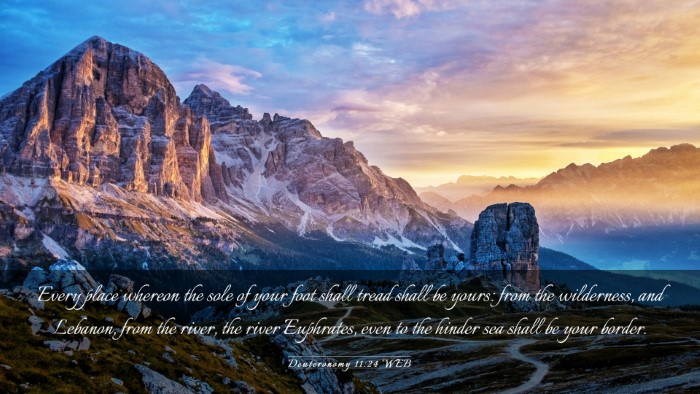 Picture 03 - Deuteronomy 11:24 WEB Desktop Wallpaper - Every place whereon the sole of your foot shall - Desktop Bible Verse Wallpaper
