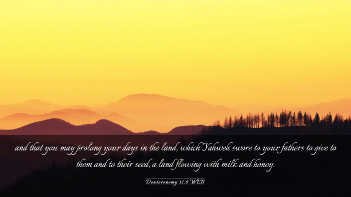 Picture 03 - Deuteronomy 11:9 WEB Desktop Wallpaper - and that you may prolong your days in the land, - Desktop Bible Verse Wallpaper