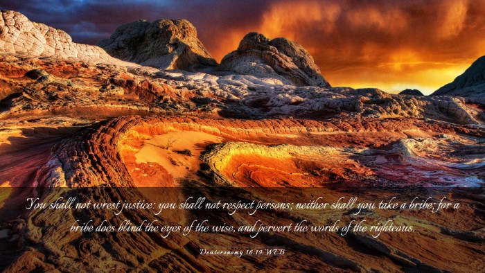 Picture 03 - Deuteronomy 16:19 WEB Desktop Wallpaper - You shall not wrest justice: you shall not - Desktop Bible Verse Wallpaper