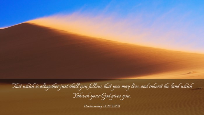 Picture 03 - Deuteronomy 16:20 WEB Desktop Wallpaper - That which is altogether just shall you follow, - Desktop Bible Verse Wallpaper