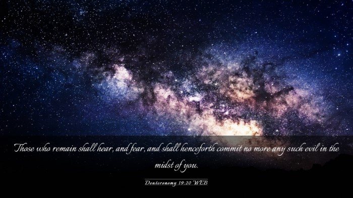 Picture 03 - Deuteronomy 19:20 WEB Desktop Wallpaper - Those who remain shall hear, and fear, and shall - Desktop Bible Verse Wallpaper