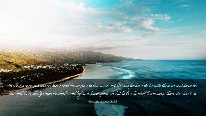 Picture 03 - Deuteronomy 19:5 WEB Desktop Wallpaper - as when a man goes into the forest with his - Desktop Bible Verse Wallpaper