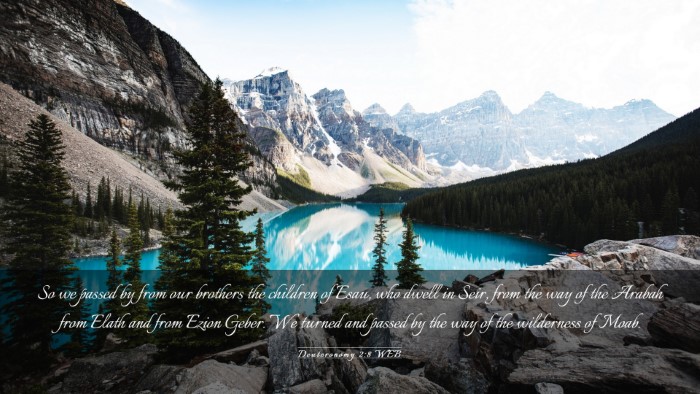 Picture 03 - Deuteronomy 2:8 WEB Desktop Wallpaper - So we passed by from our brothers the children of - Desktop Bible Verse Wallpaper