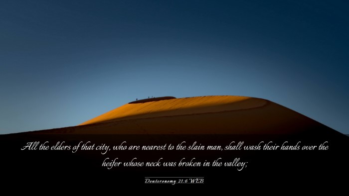 Picture 03 - Deuteronomy 21:6 WEB Desktop Wallpaper - All the elders of that city, who are nearest to - Desktop Bible Verse Wallpaper