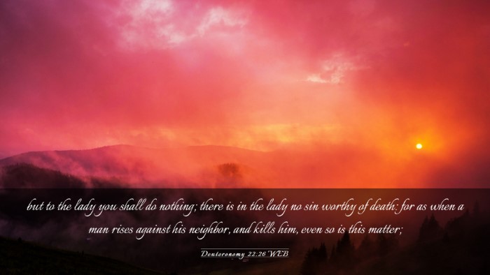 Picture 03 - Deuteronomy 22:26 WEB Desktop Wallpaper - but to the lady you shall do nothing; there is in - Desktop Bible Verse Wallpaper