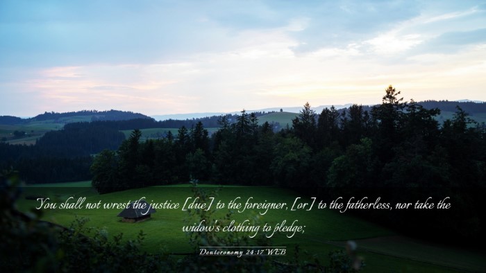Picture 03 - Deuteronomy 24:17 WEB Desktop Wallpaper - You shall not wrest the justice [due] to the - Desktop Bible Verse Wallpaper