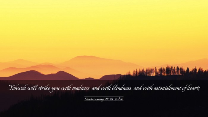 Picture 03 - Deuteronomy 28:28 WEB Desktop Wallpaper - Yahweh will strike you with madness, and with - Desktop Bible Verse Wallpaper