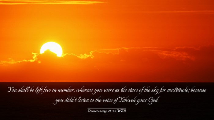 Picture 03 - Deuteronomy 28:62 WEB Desktop Wallpaper - You shall be left few in number, whereas you were - Desktop Bible Verse Wallpaper