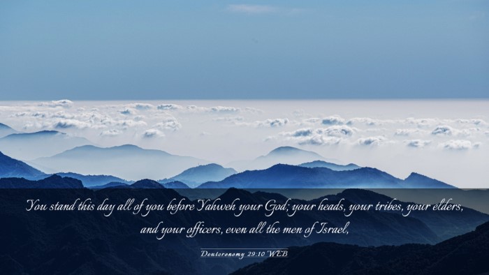 Picture 03 - Deuteronomy 29:10 WEB Desktop Wallpaper - You stand this day all of you before Yahweh your - Desktop Bible Verse Wallpaper