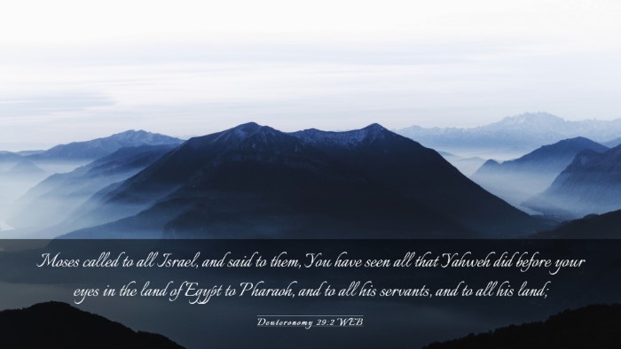 Picture 03 - Deuteronomy 29:2 WEB Desktop Wallpaper - Moses called to all Israel, and said to them, You - Desktop Bible Verse Wallpaper